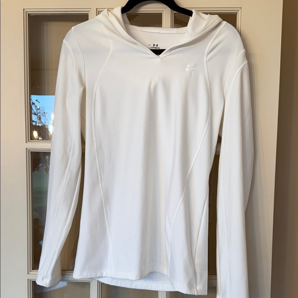 Under Armour Cold Gear Women's White Hooded Top